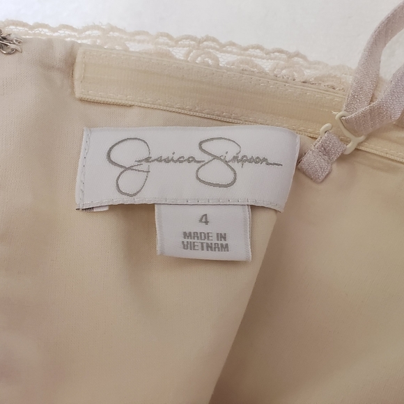 Jessica Simpson Nude Mini Dress With Straps Size 4 - Picture 8 of 16